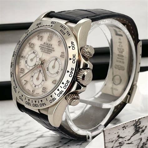 rolex daytona white gold mother of pearl dial|Rolex daytona 116503 price.